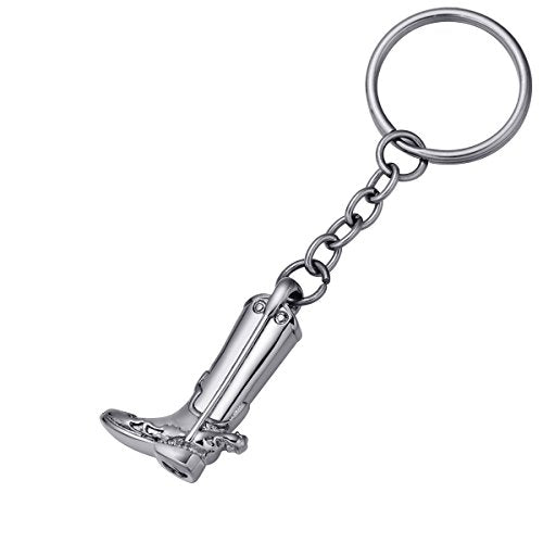 Cremation Jewelry Cool Army Boots Ashes Necklace Urn Pendant for Men & Cowboy Memorial Keepsake with Funnel Kit - style: Keychain