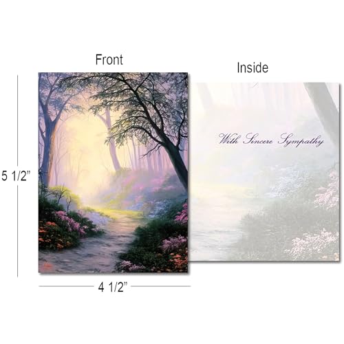 Leanin' Tree Words of Comfort Sympathy Cards, 12 Bulk with Envelopes | Made In USA, For Loss Of Loved One, Elegant Bereavement Condolences Card Collection, to Show Your Support