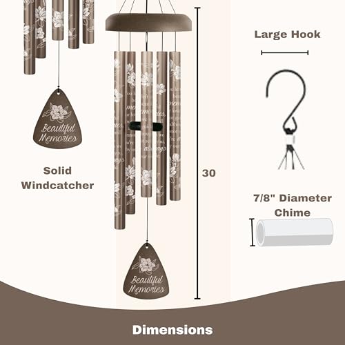 Carson 30" 'Beautiful Memories' Memorial Garden/Patio/Porch Outdoor Decor Windchime