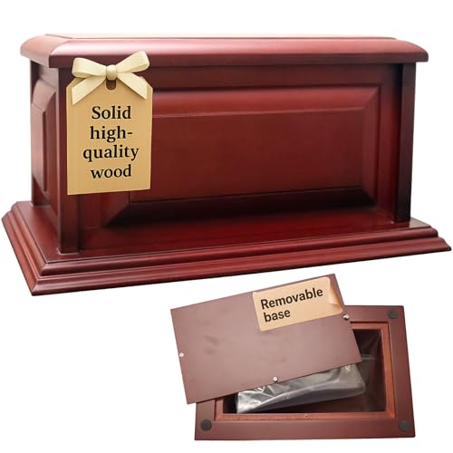 Cremation Urns for Human Ashes Adult Male or Female, Funeral Memorial Urns for Ashes Adult Men and Women, Wooden Decorative Urn Box and Casket for Men Women, Burial Urn for Adults Up to 200 lbs. - color: Brown Non Personalized