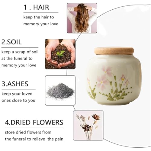 Small Urn Set 6 Piece Ashes Keepsake Ceramic 3inhigh 10 Cubic inches | Capacity 10lb Decorative buried Urns for 6 , non-traditional Token Sharing multiple Memorial container for Human/Pet Funeral