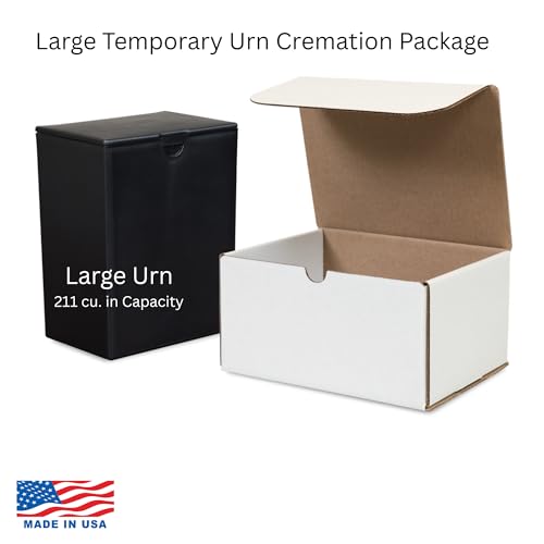 TSA Approved Travel Urn for Human Ashes, Large Temporary Cremation Urn Package- (211 Cubic inch Capacity) (White Mailer Box, Large Urn (211 cu. in)) - color: White Mailer Box