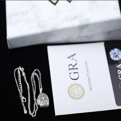 Oval Moissanite Locket Necklace: 925 Sterling Silver Locket with Photos | Vintage Moissanite Lockets Necklace Holds Pictures Engraved “Always with You ”Memorial Jewelry Gift for Mom Daughter