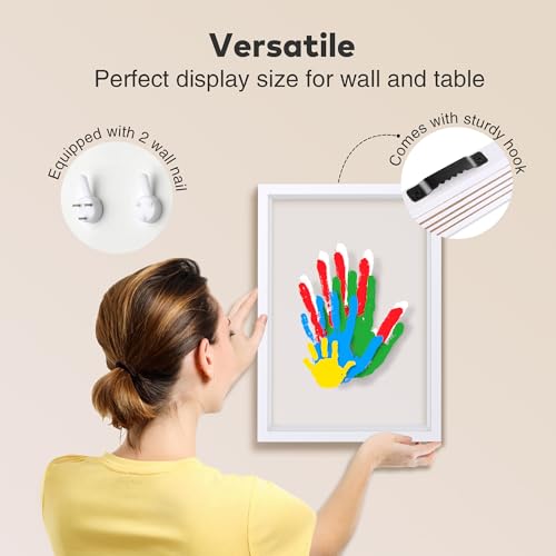 Family Handprint Kit for 5, Hand Print Keepsake Frame DIY Craft Gift - color: White, size: 5 Pages Acrylic Boards