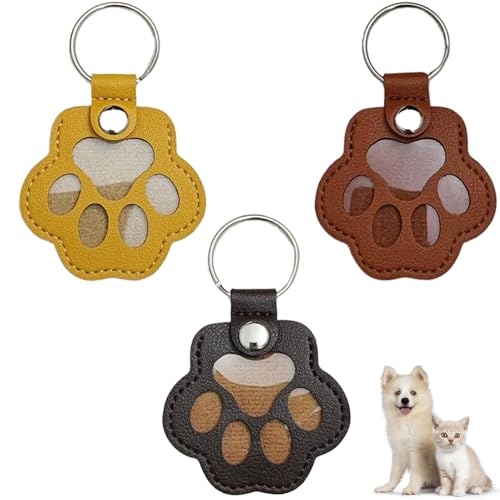 Cat Dog Hair Storage Keychain, Pet Hair Keychain, Fur Keepsake Keyring | Pet Memorial Gifts, Cat & Dog Lovers Gifts - color: Brown+black+yellow