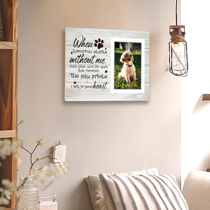 Pet Memory Picture Frame - Dog & Cat Memorial Photo Frame 4x6, Dog Picture Frames for Loved Ones Lost