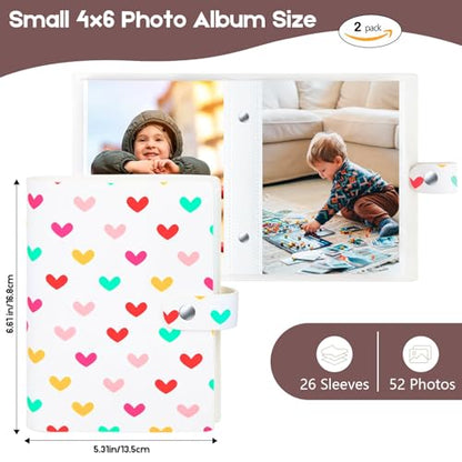 Ruibytree 2 Pack Mini Photo Albums 4x6 Pictures, 104 Photos Total, White - color: White