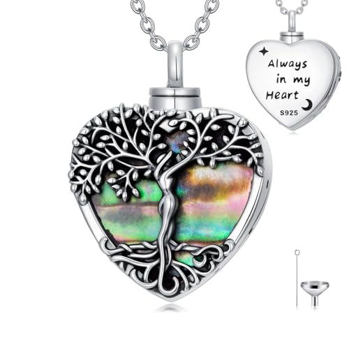 WINNICACA Cremation Jewelry for Ashes Locket Ashes Necklace Urn Necklace for Women Sterling Silver Cremation Necklace for Ashes Fine Keepsake Picture Necklace Memorial Jewelry - style: Heart Urn Necklace