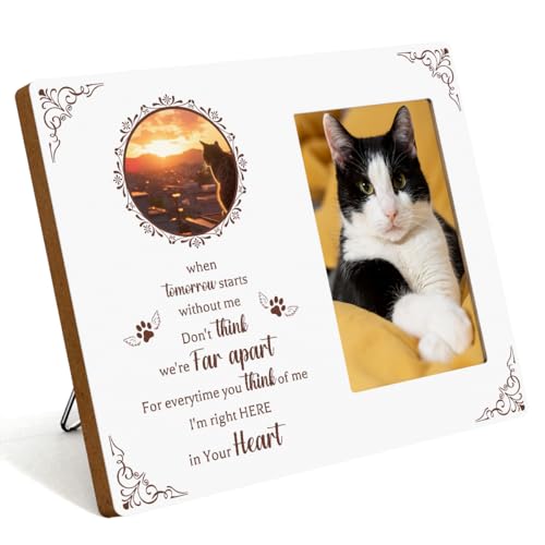 IAXIC Pet Cat Memorial Gifts for Loss of Cat, Sympathy Gift Memorial Picture Frame, Pet Memory Photo Frame, Cat Passing Picture Frames Memorial - color: Heart 2