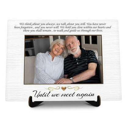 Memorial Picture Frame Gift, In Loving Memory of Loved One Gifts, Until We Meet Again Photo Frame for Loss Loved Ones Mother Father Grandma Grandpa Wife Husband -15 - color: Until We Meet Again