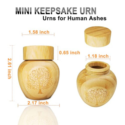Mini Scattering Urns for Human Ashes, 2.1''x2.6'' Biodegradable Tubes with Tree of Life Pattern Engraved (Set of 2) - size: Mini,2.1''x2.5'',2 Pcs