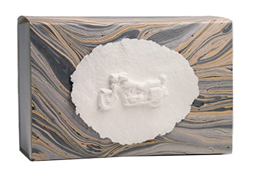 The Favorite Place® Burial Biodegradable Urn for Human Ashes, (Large Motorcycle), Water Burial Urn, Urn for Cremation, Cremation Urn Box, EcoFriendly Urn, (Earthy Tones Swirl Paper) K-108 - color: Motorcycle on Earthy Tone Swirl Paper, size: Large, 300 Cu