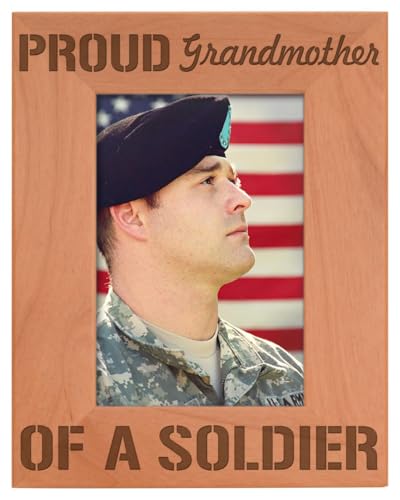 ThisWear Proud Grandmother of Soldier Wood Frame - Portrait 4x6 - color: Grandmother, size: 4x6 Photo - Portrait