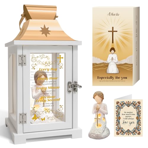 Christian Gifts for Women Faith, Inspirational Gift, Prayer of Peace Figurine Lantern, Religious Gifts for Female Men, Spiritual Gift