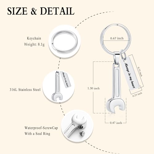 Oinsi Men's Cremation Jewelry Made Of 316L Stainless Steel Hammer Memorial Urn Necklace Pendant Keepsake Holder Jewelry For Ashes - color: B-Silver