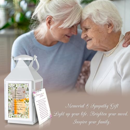 Memorial Lantern - Bereavement Sympathy Gifts for Loss of Loved Ones - Mother, Father, Grandpa, Grandma Remembrance Gifts - color: Those We Love White