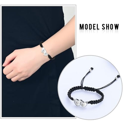 constantlife Double Heart Cremation Bracelet for Ashes for Women Stainless Steel Pendant Urn Memorial Jewelry Loved Ones Human Pet Funeral Keepsake Gift - color: Silver