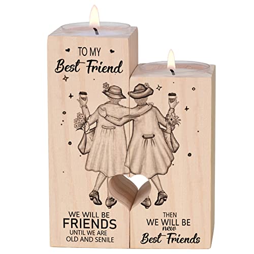 Friendship Gifts for Women, Gifts for Best Friend Woman, Best Friend Birthday Gift for Women, Gift for Friends for Valentines Day Christmas, Candle Holder Home Decor - color: Best Friends（2）