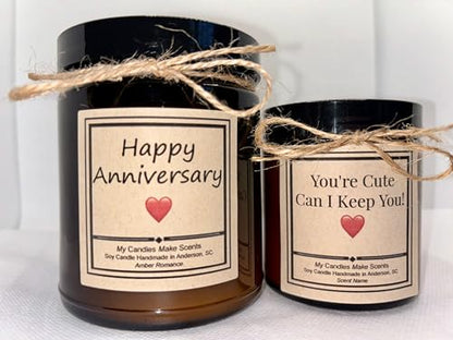| Personalized | Handcrafted Soy Candle | 4oz or 9oz Amber & Clear Jars| Many Scents to Choose from (Eucalyptus Spearmint)