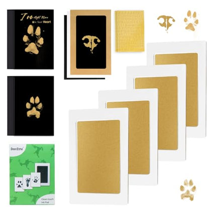 DeerZone Inkless Paw Print Kit,Dog Paw Print Kit,Dog Nose Print Kit - color: Golden, size: Small-Medium 4 Pack