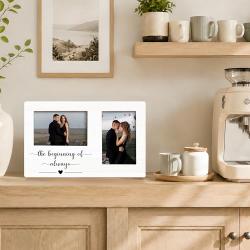 Engagement Double Picture Frame 4x6, Couple Gifts Two Photo Frame - color: color-1