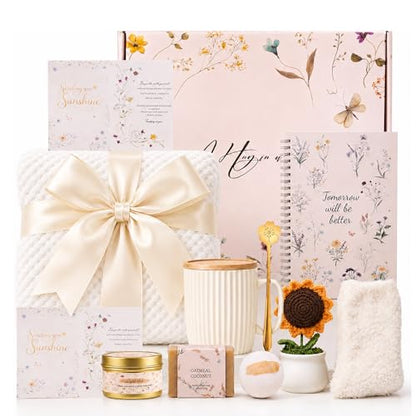 Get Well Gifts for Women, Self Care Spa Kit, Sympathy Care Package, Gift Baskets for Women, Thinking of You Gift for Mom, Sister, Friend