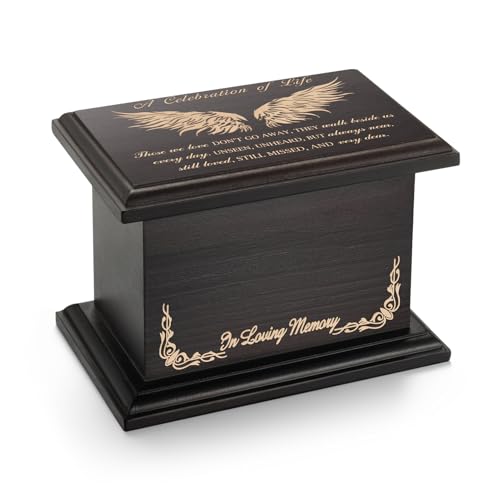 SOITIS Cremation Urns for Human Ashes 3.94 Inches Small Urn for Human Ashes Keepsake Wooden Box Funeral Mini Casket for Ashes Burial Urn for Women Men Memorial Small Size Urns Box - color: Wings