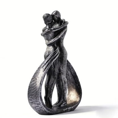Modern Abstract Couple Statue, Kissing Lovers Sculpture Figurine Home Decor - style: Style C