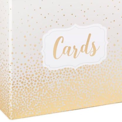 Hallmark 10" Wedding Card Box (Pearl and Gold Dots) - color: Pearl, Gold