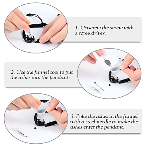 constantlife Cat Cremation Urn Bracelet for Pet Ashes Handmade Braided Rope Adjustable Bangle Stainless Steel Urn Bangle Memorial Jewelry - color: Black