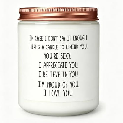 Appreciation Thank You Gifts for Women Romantic Candles Gifts for Him Men | Unique Christmas Anniversary Birthday Gifts Novelty Lavender Scented Soy Candle Gift - color: I Love You