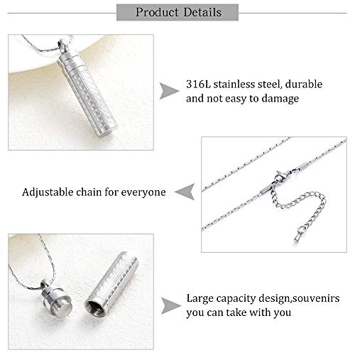constantlife Cremation Jewelry for Ashes Openable Pill Case Urn Necklace Keepsake Perfume Memorial Pendant Locket Charm Accessories - color: Customize