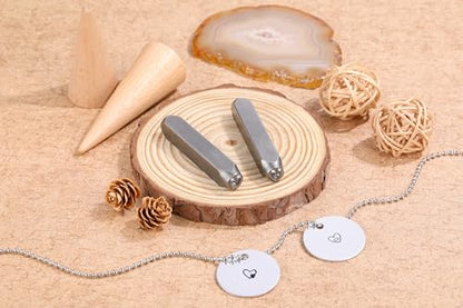 Yoption 6mm 1/4'' Double Heart Metal Stamp, Metal Punch Stamping Tool DIY Arts and Crafts Supplies for Stamping/Punching Jewelry, Clay, Leather, Wood - size: Double Heart (6mm)