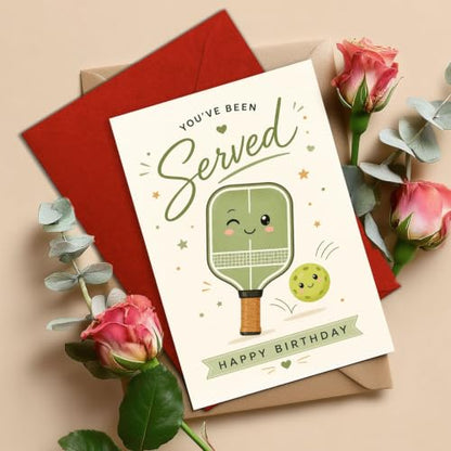 You've Been Served Pickleball Birthday Card, Paddle Greeting Gift | Pickleball Birthday Card For Pickleball Player, Sports Fan Greeting Card, Pickleball Lover Gift Card, Served Birthday Card - color: sport12