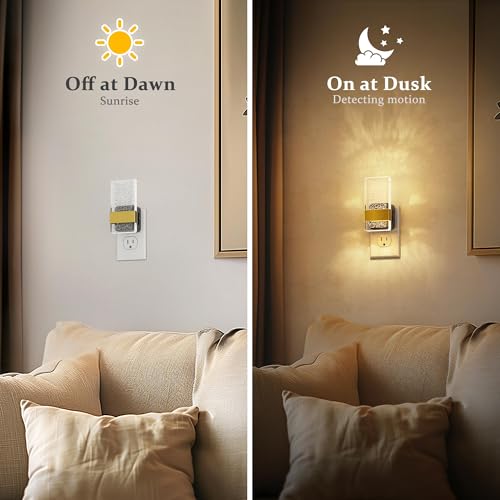 JandCase Night Lights Plug into Wall, Dusk to Dawn Sensor - color: Gold-3000K, size: 1 Pack