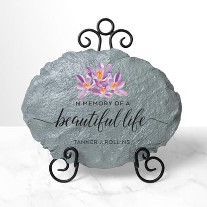 Let's Make Memories Personalized Memorial Garden Stone - Beautiful Life - Sympathy - Condolences - style: In Memory of a Beautiful Life