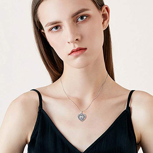 Filigree Dog Paw Urn Locket Necklace 925 Sterling Silver Print Pet Urn Necklace for Ashes Engraved Personalized Cremation Jewelry Pictures Keepsake Memorial Gifts for Women Men - style: A Filigree Paw Print