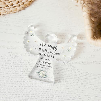 Remembrance Gifts, Condolence Gifts, Angel Acrylic Desk Sign, Grieving Gift with Sympathy, Condolence Sentimental Gifts, Memorial Bereavement Sympathy Gifts for Loss of Loved One - style: 030