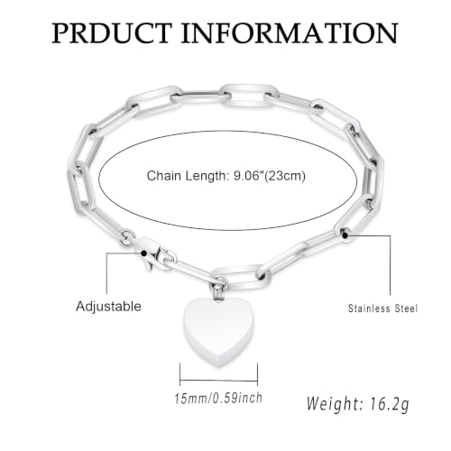 Heart Urn Bracelet for Ashes for Women Men Cremation Jewelry - color: Silver