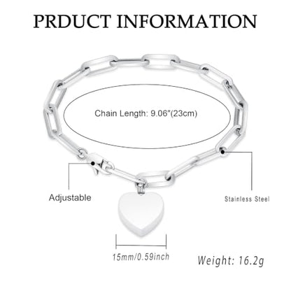 Heart Urn Bracelet for Ashes for Women Men Cremation Jewelry - color: Silver