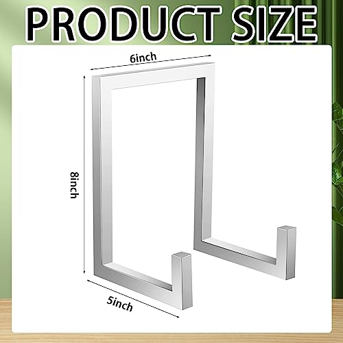 2 Pcs Large Plate Stands for Display Metal Frame Holder, Silver, 8 Inch - color: Silver, size: 8 Inch