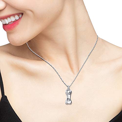 Aniu S925 Sterling Silver Urn Necklace Cremation Jewelry for Ashes - color: Pet Urn