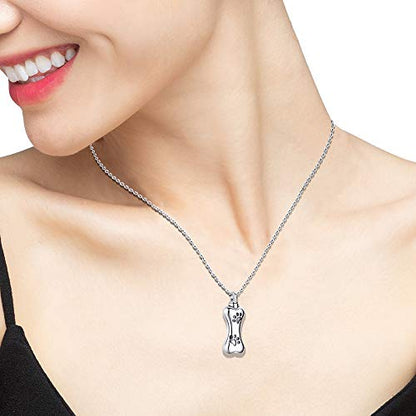 Aniu S925 Sterling Silver Urn Necklace Cremation Jewelry for Ashes - color: Pet Urn