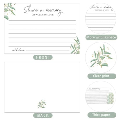 Share a Memory Cards for Celebration of Life, Funeral Memorial Cards Album, Memory Cards Guest Book for Celebration of Life, Anniversary, Graduation, Retirement, Bridal Shower Game
