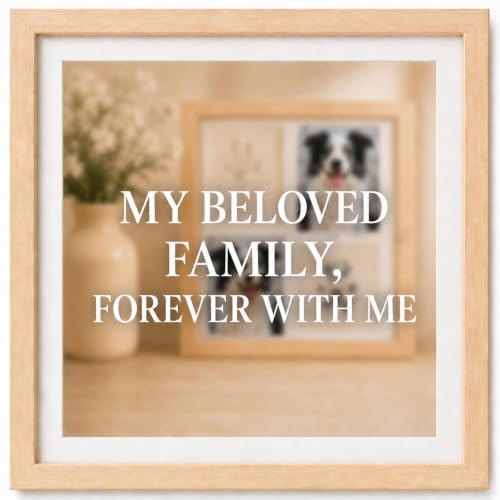 Paw Print Kit with Ink Pad, Soft Clay and 4-Panel Pet Frame | Inkless pad; soft clay; 4-panel frame for 2 photos and 2 prints; tabletop or wall display; dog and cat gift