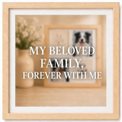 Paw Print Kit with Ink Pad, Soft Clay and 4-Panel Pet Frame | Inkless pad; soft clay; 4-panel frame for 2 photos and 2 prints; tabletop or wall display; dog and cat gift