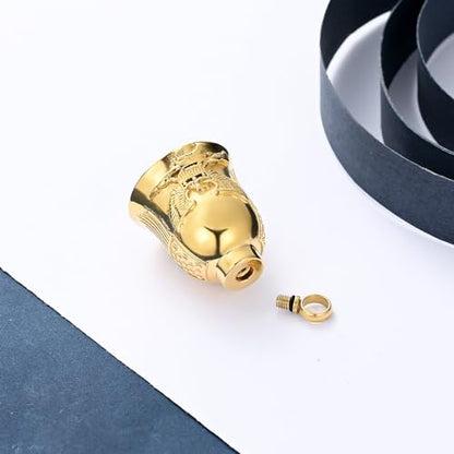 constantlife Cremation Jewelry for Ashes Eagle Bell Pendant Urn Necklace for Women Men Stainless Steel Ash Holder Keepsake Human Pet Memorial Gift - color: Golden