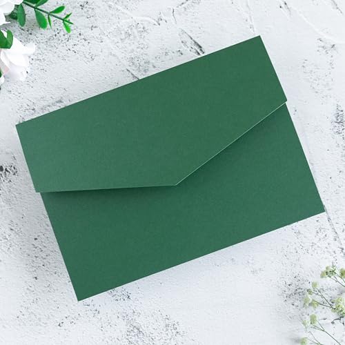 20 PCS Emerald Green Tri-fold Laser Cut Wedding Invitation Pockets for 5x7 Wedding Cards Bridal Shower Engagement Quinceanera Invitation - color: Emerald Green