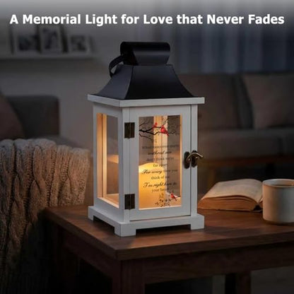Memorial Lantern Sympathy Gift for Loss of Loved One Grief Gift - color: When Tomorrow Starts Without Me White