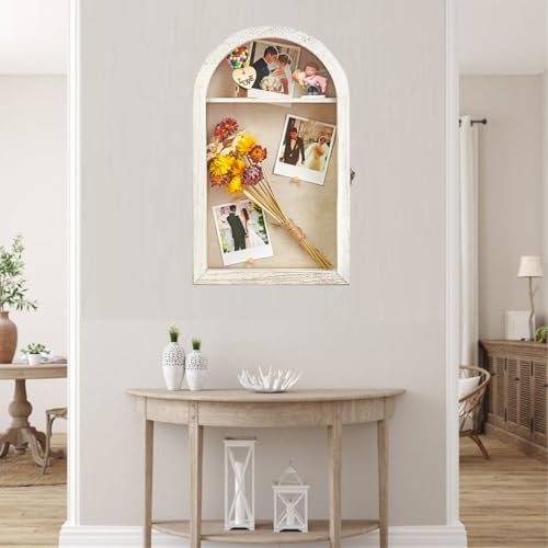 11x16 Shadow Box Frame with Plexiglass, Deep Shadow Box Frame with Linen Back and Removable Shelves,Wood Glass Display Case for Medals, Photos, Memorabilia, Awards,4" Depth (White) - color: White